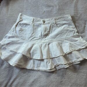 Cider White Layered Mini Skirt